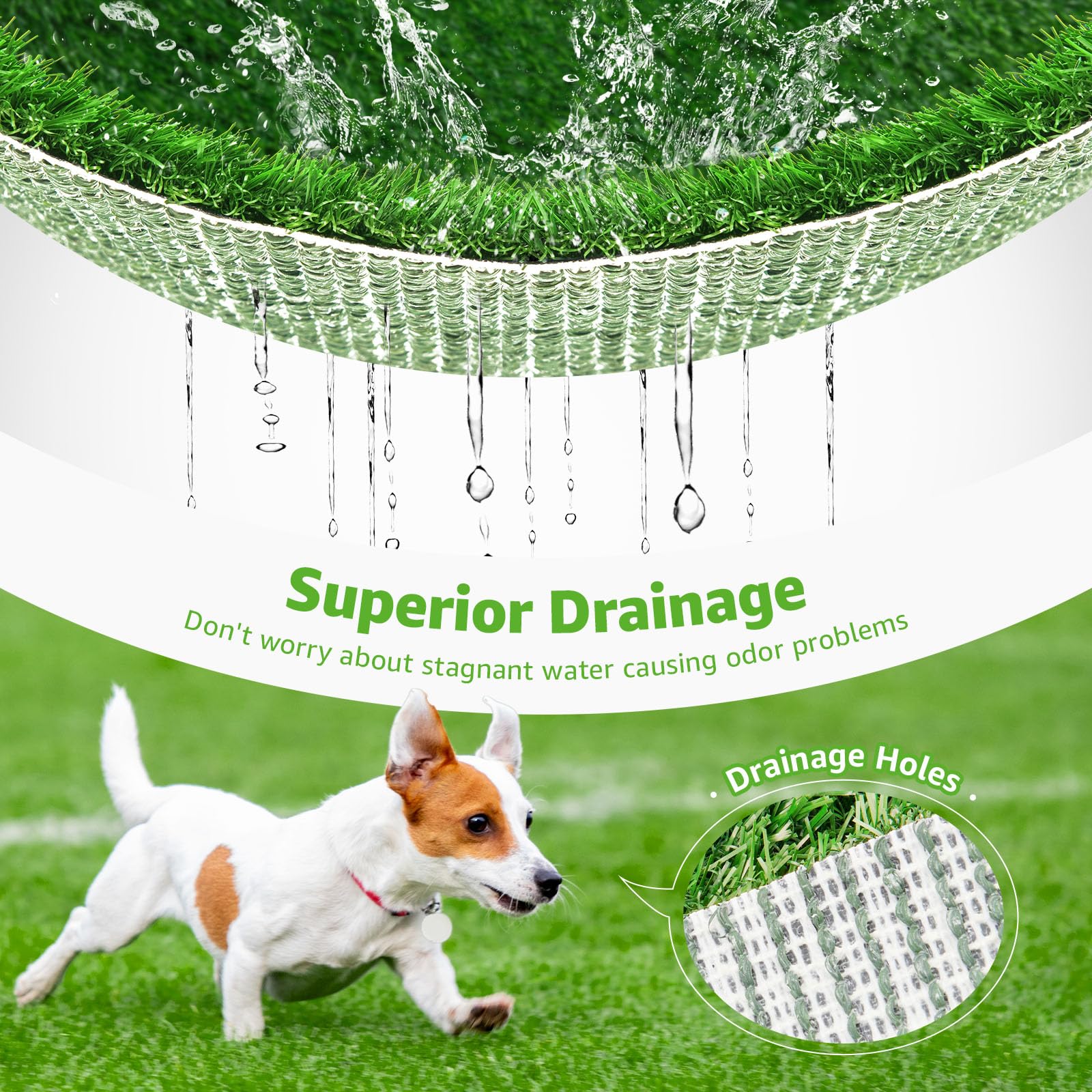 Artificial Dog Grass Pee Pad 18.75''X15'' 2 Pack, Washable Indoor Potty Training Replacement Turf For Puppy, Reusable Realistic
